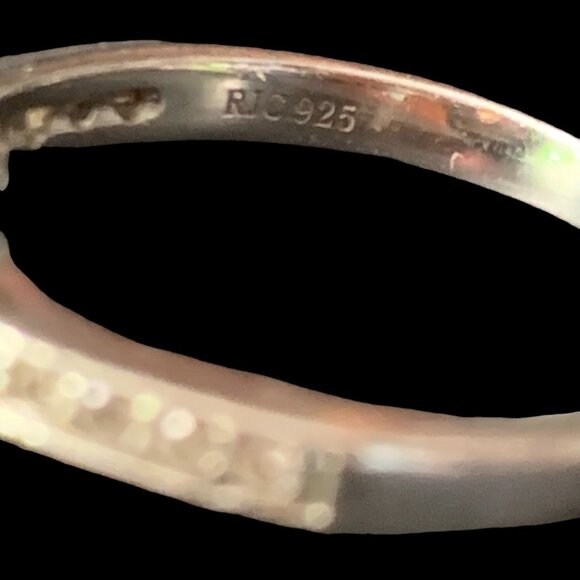 Sterling Silver Lab Created Red Garnet & CZ Ring - Picture 5 of 5